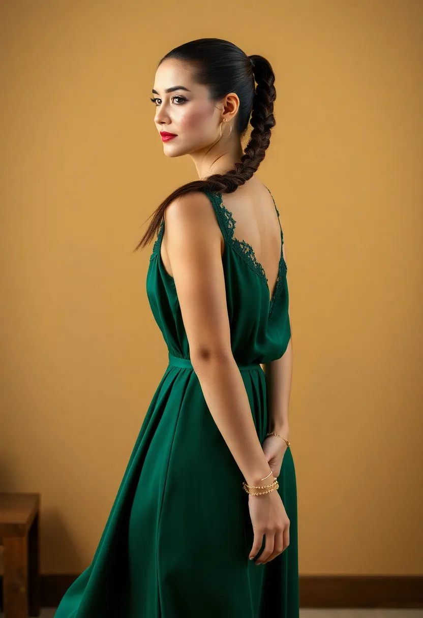 28 Medium Length Ponytail Hairstyles That Are Chic - 16. Ponytail with Side Braid