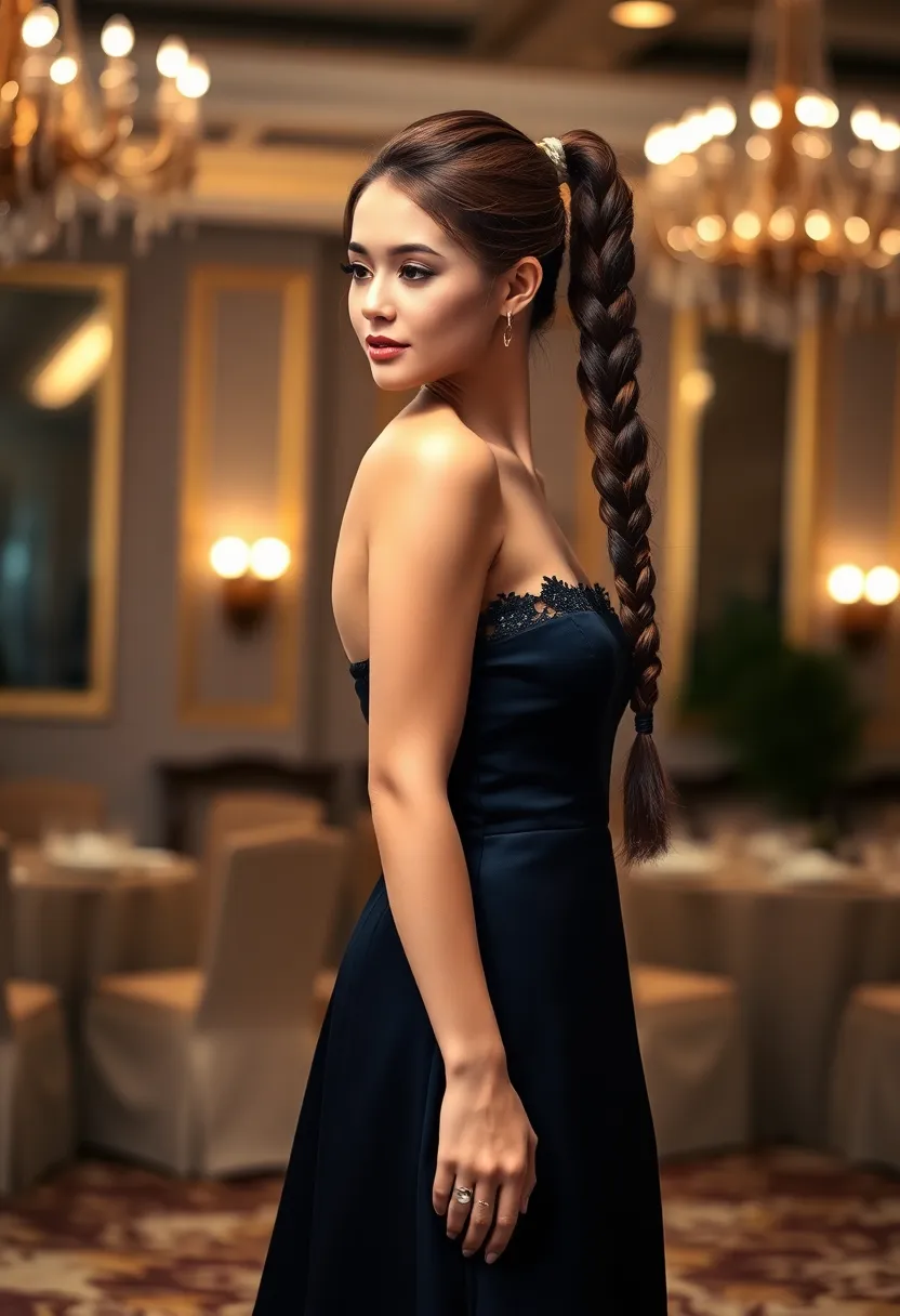 28 Medium Length Ponytail Hairstyles That Are Chic - 28. Formal Fishtail Ponytail