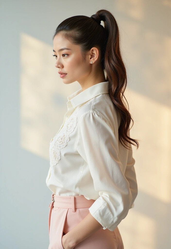 28 Medium Length Ponytail Hairstyles That Are Chic - 7. Twisted Ponytail