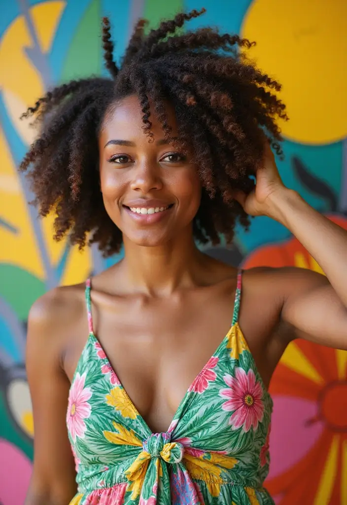 28 Natural Hair Styles to Celebrate Your Texture - 4. Bantu Knots: Curls Galore!