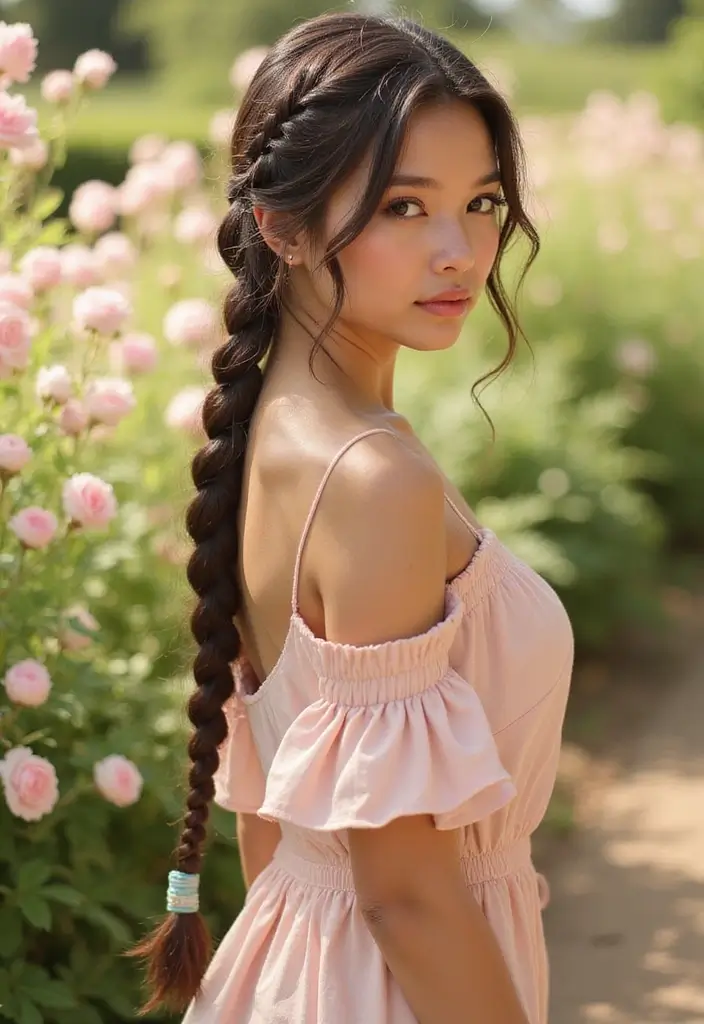 28 Step-by-Step Hairstyles Tutorial for Beginners - 10. Braided Ponytail