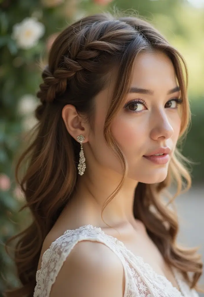 28 Step-by-Step Hairstyles Tutorial for Beginners - 17. Twisted Half-Up Braid