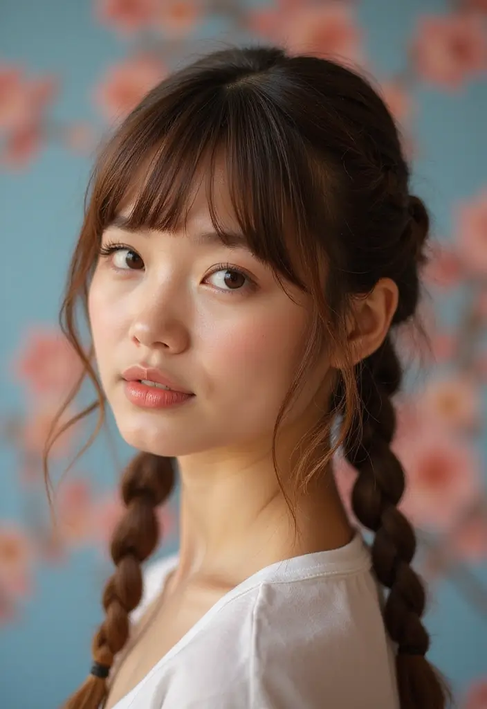 28 Step-by-Step Hairstyles Tutorial for Beginners - 18. Braided Bangs