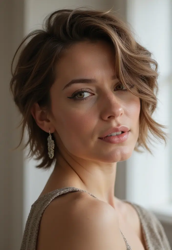 29 Feathered Haircuts for Medium Length Hair That Flatter - 12. Feathered Pixie with Medium Length