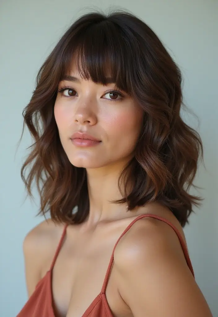 29 Hair Styles for Medium Hair That Are Trendy - 23. Side-Swept Bangs