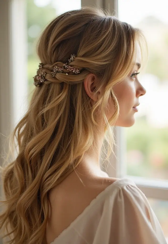 29 Hair Styles for Medium Hair That Are Trendy - 5. Half-Up, Half-Down Style
