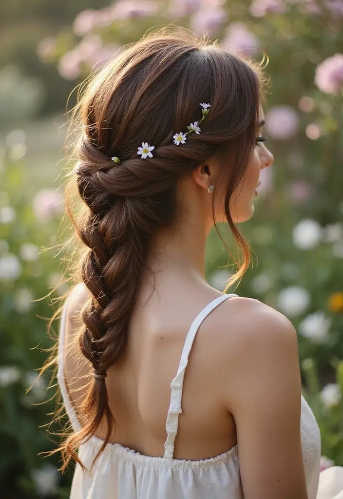 29 Hair Styles for Round Faces to Flatter Your Features - 21. The Romantic Braid and Bun Combo