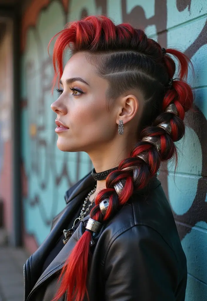 29 Hair Styles for Round Faces to Flatter Your Features - 24. The Mohawk Braid