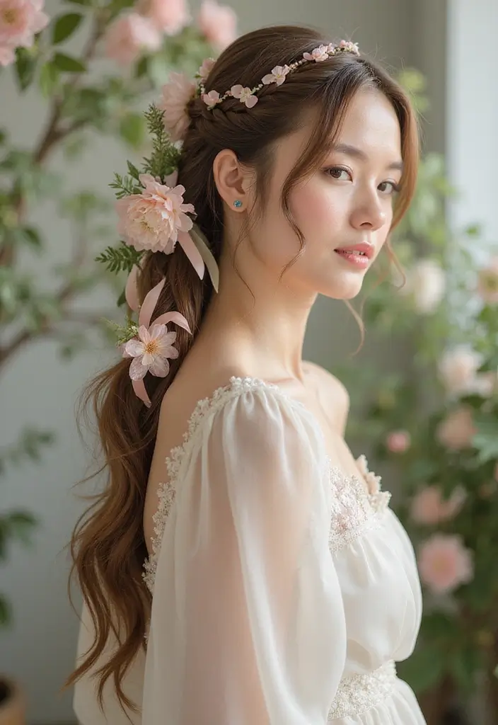 29 Hair Styles for Round Faces to Flatter Your Features - 29. The Delicate Ribbon Braid