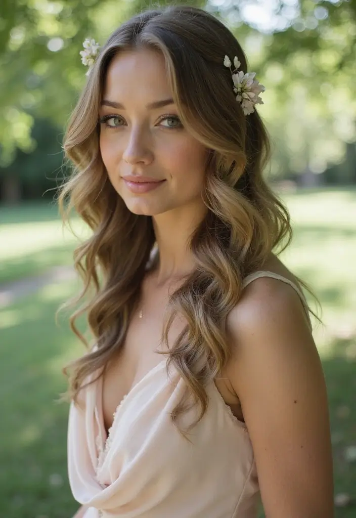 29 Hair Styles for Round Faces to Flatter Your Features - 5. Side Swept Curls