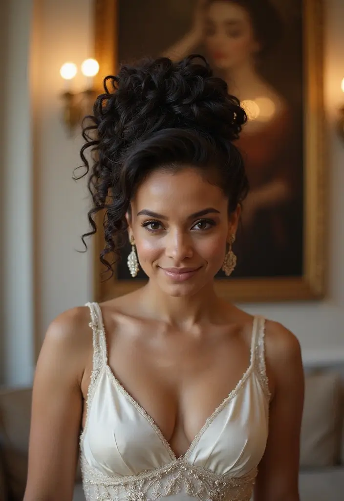 29 Haircut Short Hair Trends to Follow - 29. Curly Twisted Updo