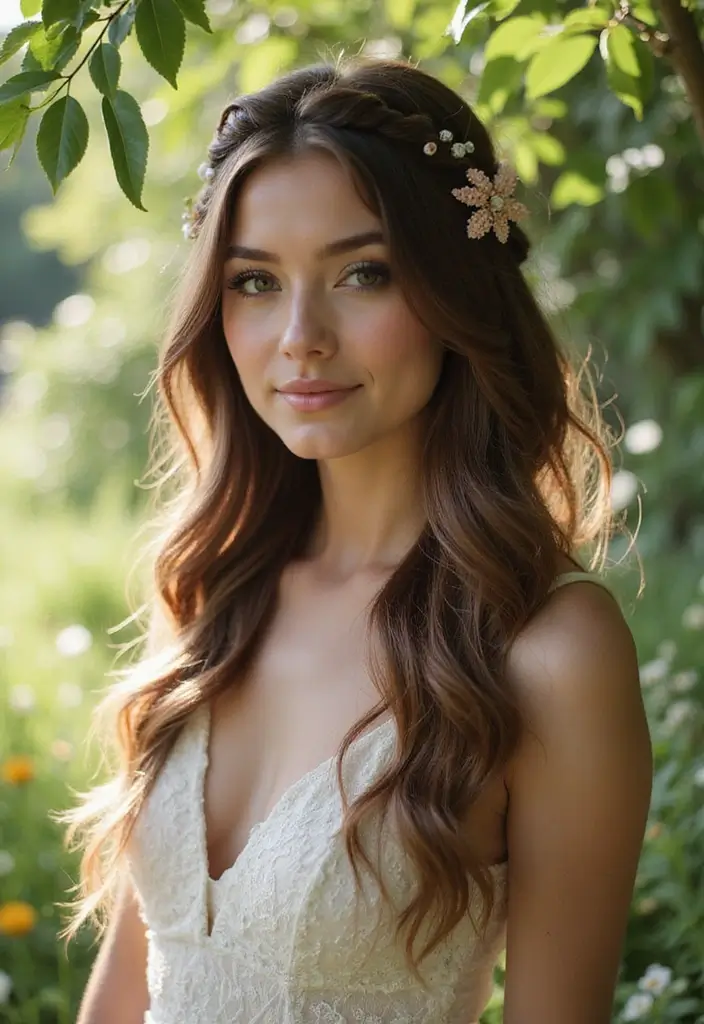 29 Haircut Wavy Hair Looks That Are In Vogue - 24. Wavy Crown Braid