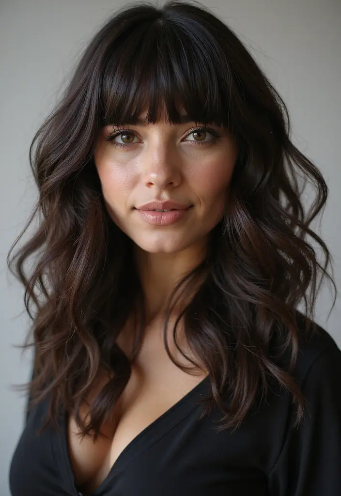 29 Hairstyles with Bangs That Frame Your Face Perfectly - 28. Edgy Bangs with Loose Curls