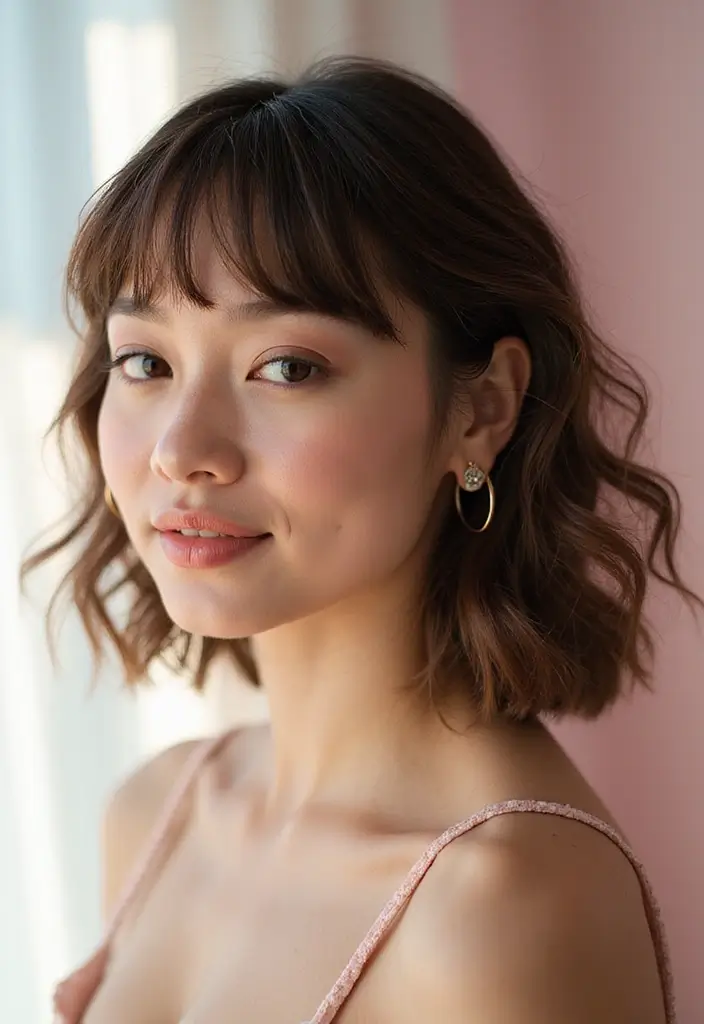 29 Hairstyles with Bangs That Frame Your Face Perfectly - 29. Playful Bangs with Soft Curls