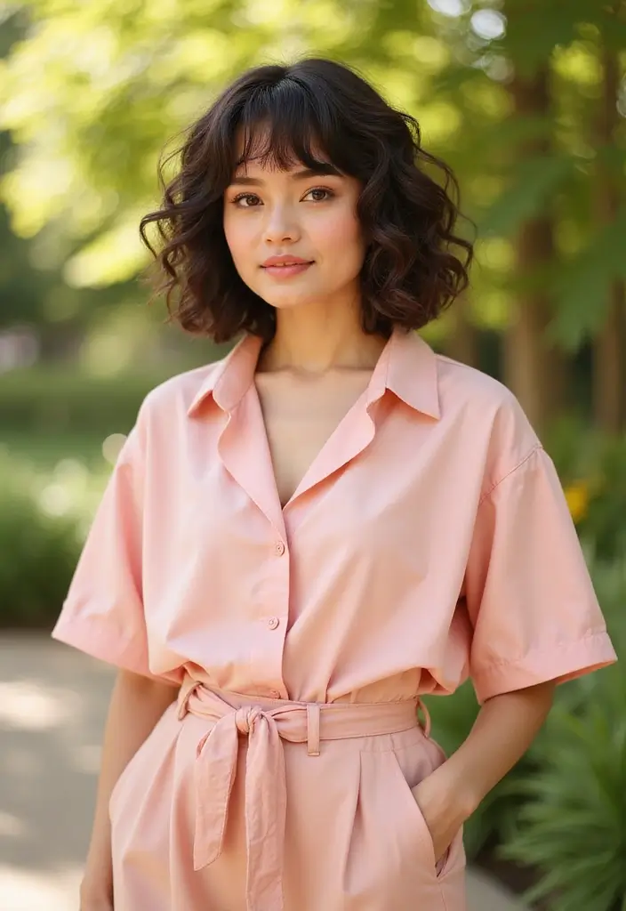 29 Hairstyles with Bangs That Frame Your Face Perfectly - 7. Curly Bob with Bangs