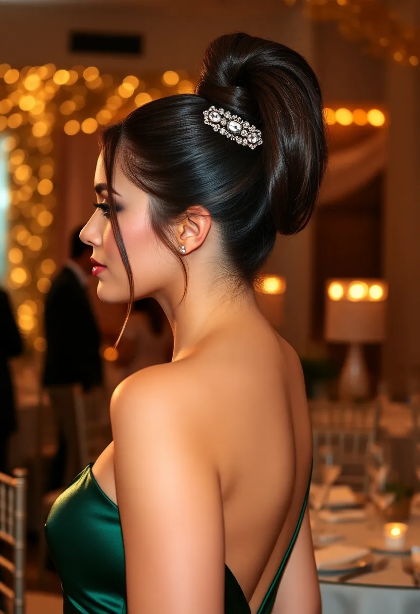 29 Must-Try Hairstyles with Clips for a Quick Glam - 20. Glam High Ponytail