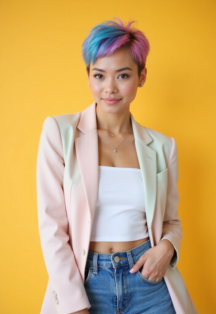 29 Pixie Haircut Styles That Are Bold and Beautiful - 20. Pixie with Colorful Tips