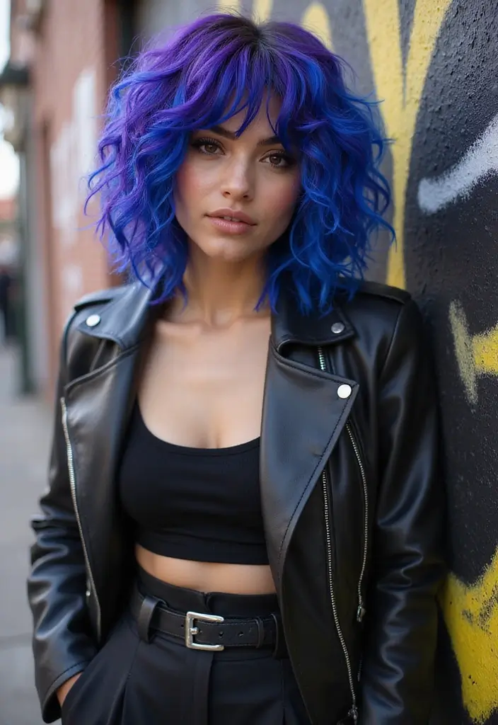 29 Shaggy Bob Haircuts to Refresh Your Look - 19. Bold Colored Shaggy Bob