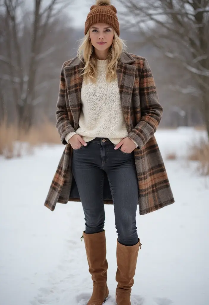 29 Winter Hairstyles for Short Hair That Keep You Warm - 1. Messy Bun with a Beanie