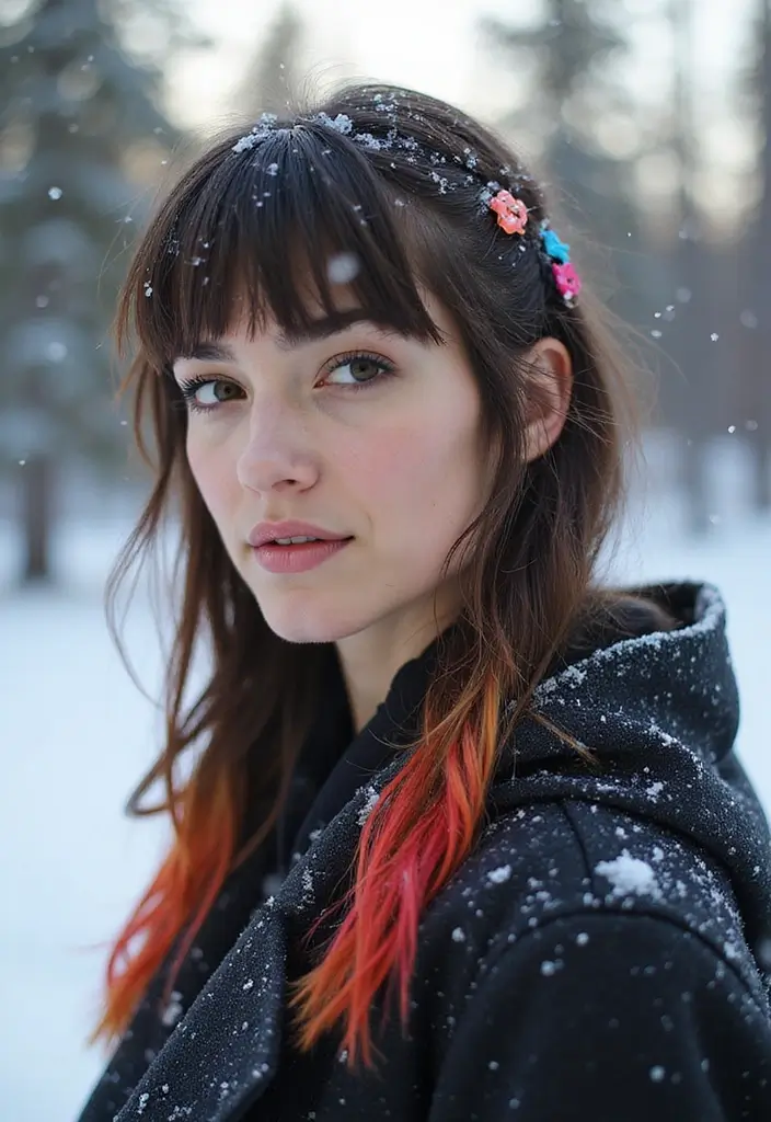 29 Winter Hairstyles for Short Hair That Keep You Warm - 28. Funky Choppy Cut with Snazzy Clips