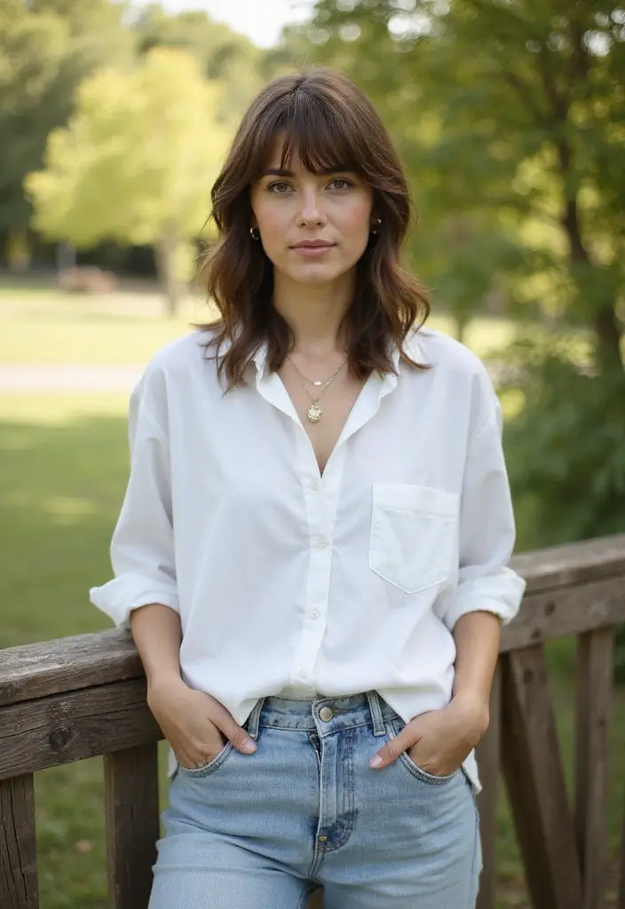 29 Wolf Cut with Curtain Bangs for a Bold Look - 14. Low Maintenance, High Impact