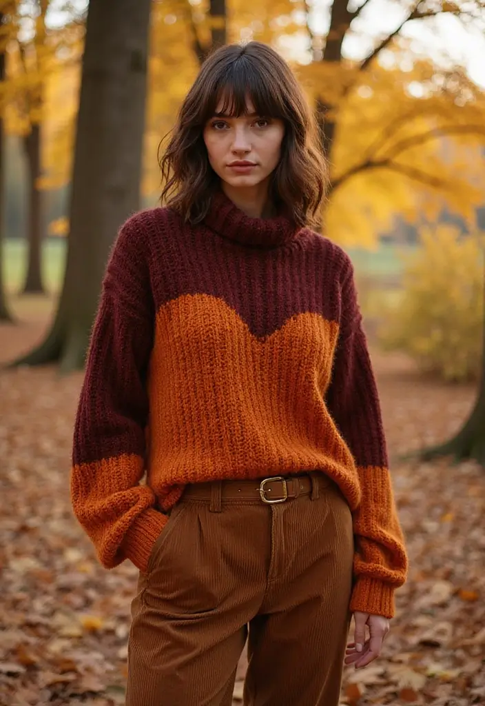 29 Wolf Cut with Curtain Bangs for a Bold Look - 19. Seasonal Styles with Seasonal Colors