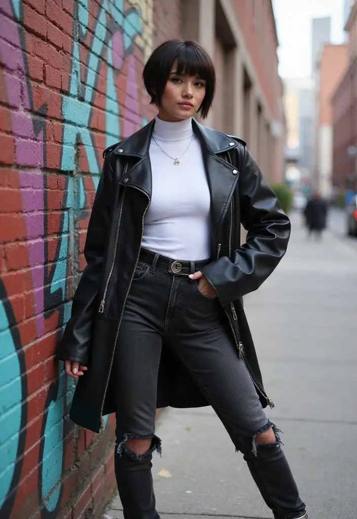 29 Wolf Cut with Curtain Bangs for a Bold Look - 21. The Edgy Pixie Variant
