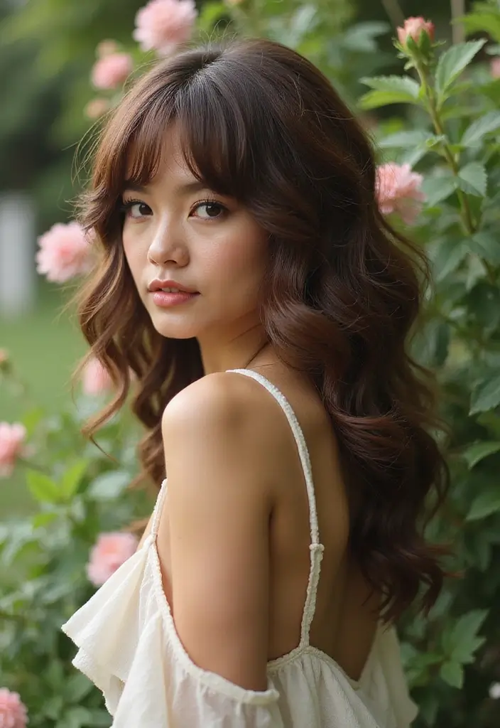 29 Wolf Cut with Curtain Bangs for a Bold Look - 3. Soft and Romantic Curls
