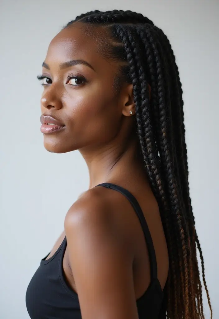 30 Braided Cornrow Hairstyles That Are Trending Now - 23. Extended Cornrows