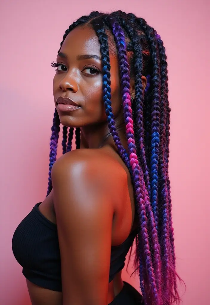 30 Braided Cornrow Hairstyles That Are Trending Now - 5. Jumbo Cornrows with a Twist