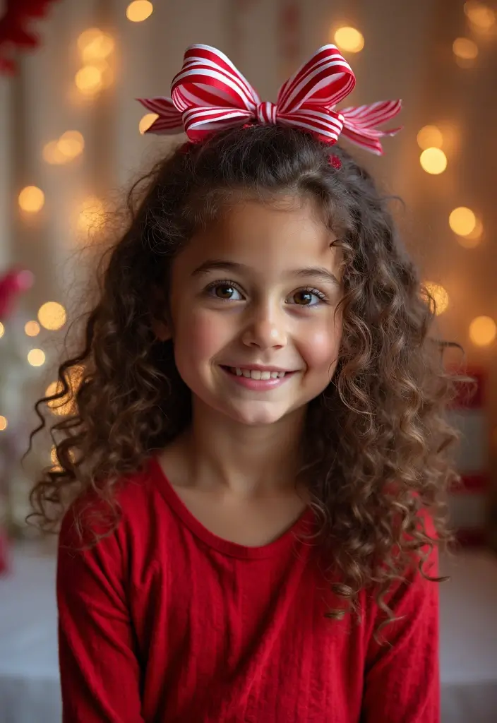 30 Curly Hair Christmas Hairstyles to Celebrate in Style - 13. Candy Cane Curly Hair