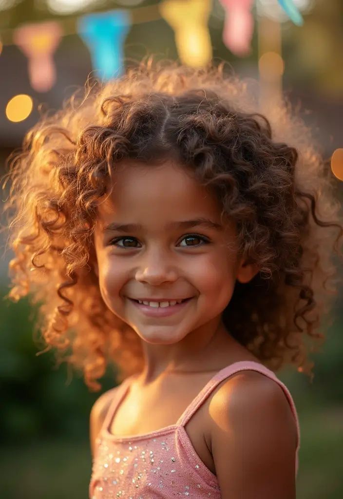 30 Curly Hair Christmas Hairstyles to Celebrate in Style - 16. Curly Hair with Glitter Spray