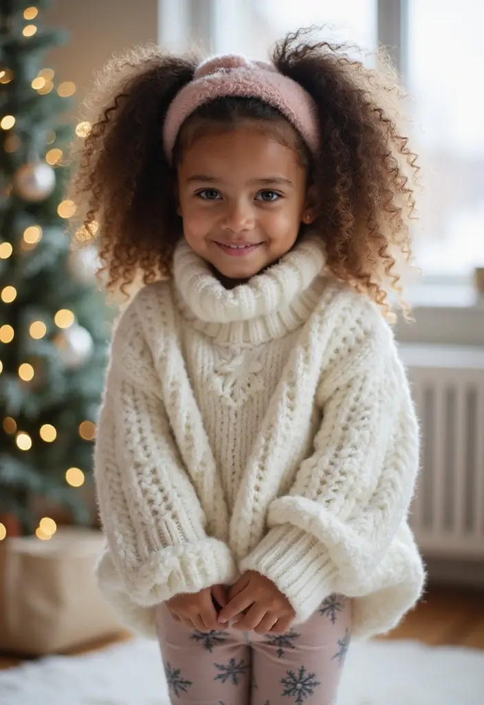 30 Curly Hair Christmas Hairstyles to Celebrate in Style - 18. Fuzzy Headband with Curls