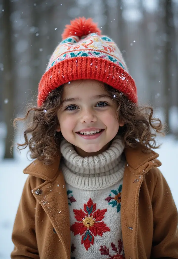 30 Curly Hair Christmas Hairstyles to Celebrate in Style - 26. Curly Hair with a Festive Cap