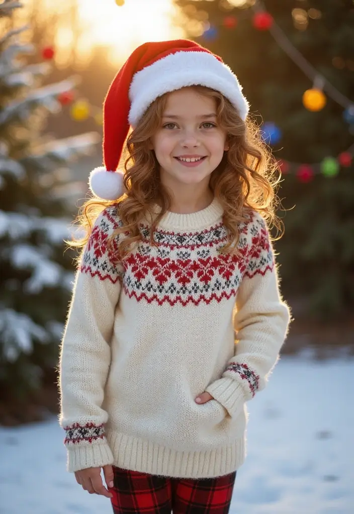 30 Curly Hair Christmas Hairstyles to Celebrate in Style - 6. Curly Hair with Santa Hat
