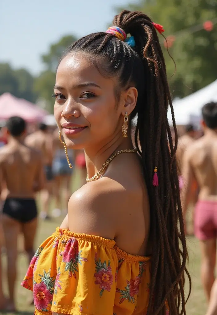 30 Effortless Hairstyles Down for Festivals - 10. Twisted Ponytail