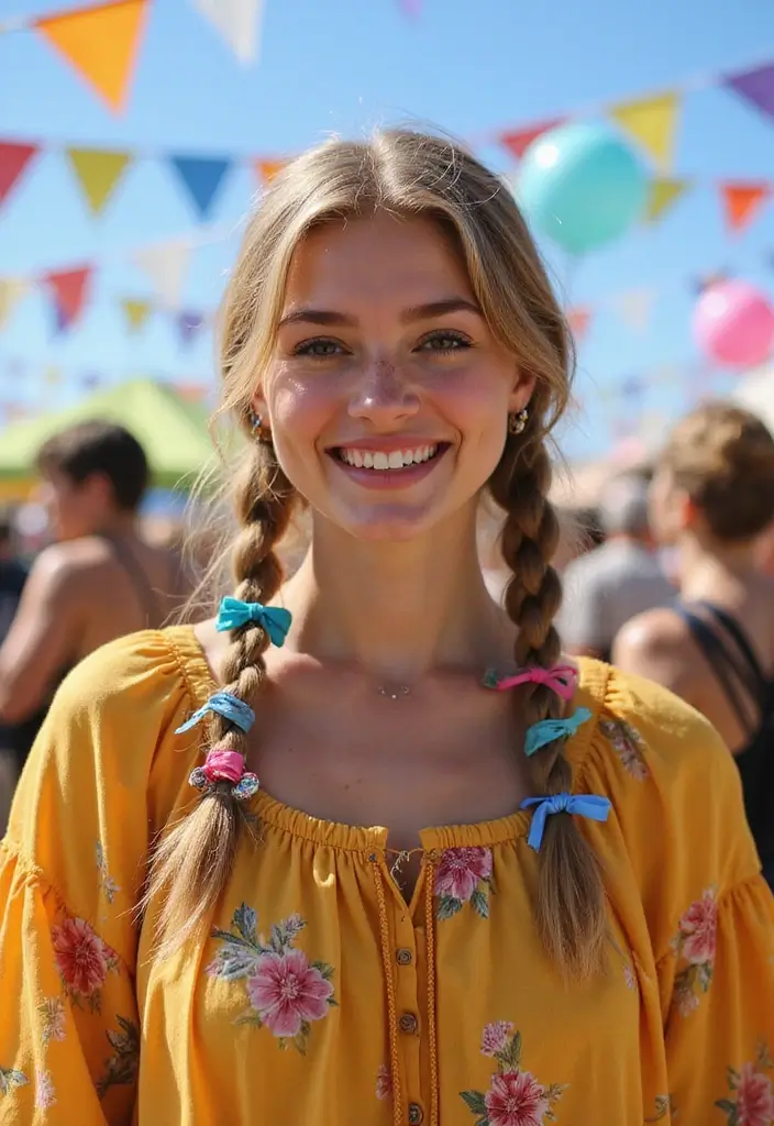 30 Effortless Hairstyles Down for Festivals - 15. Twisted Pigtails