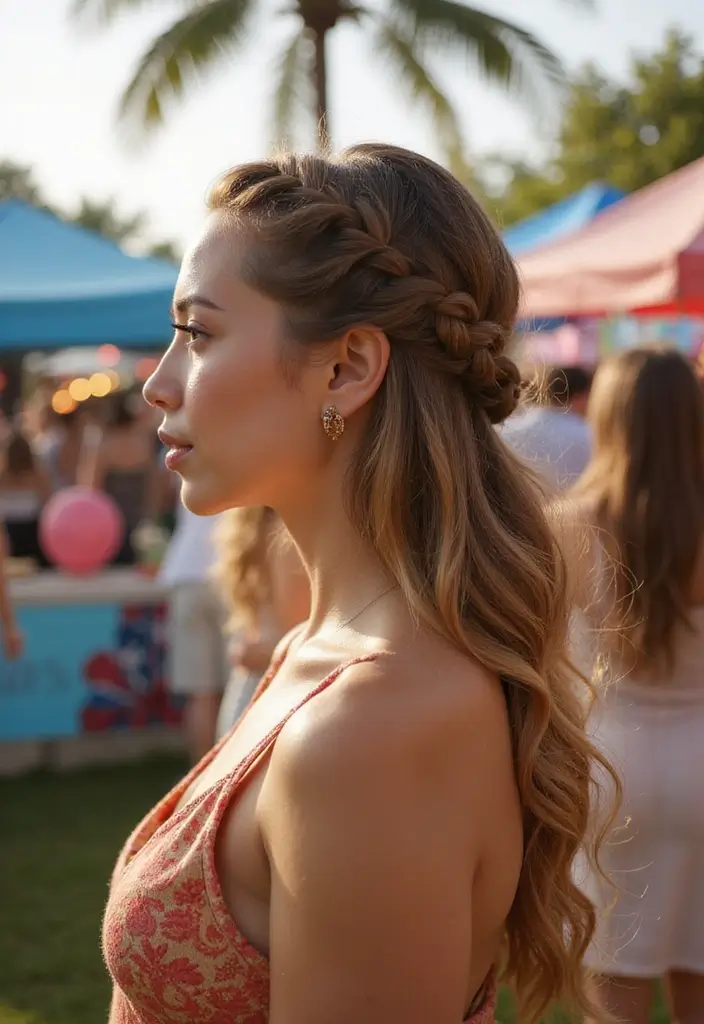 30 Effortless Hairstyles Down for Festivals - 27. Sleek French Braid