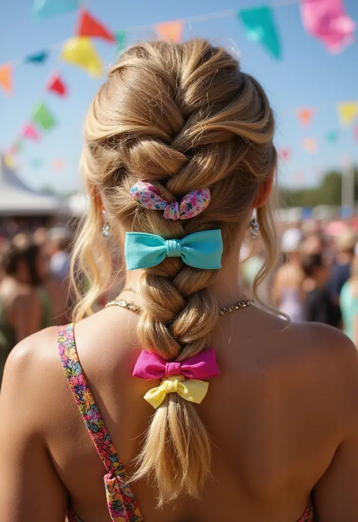 30 Effortless Hairstyles Down for Festivals - 5. Decorative Hair Ties