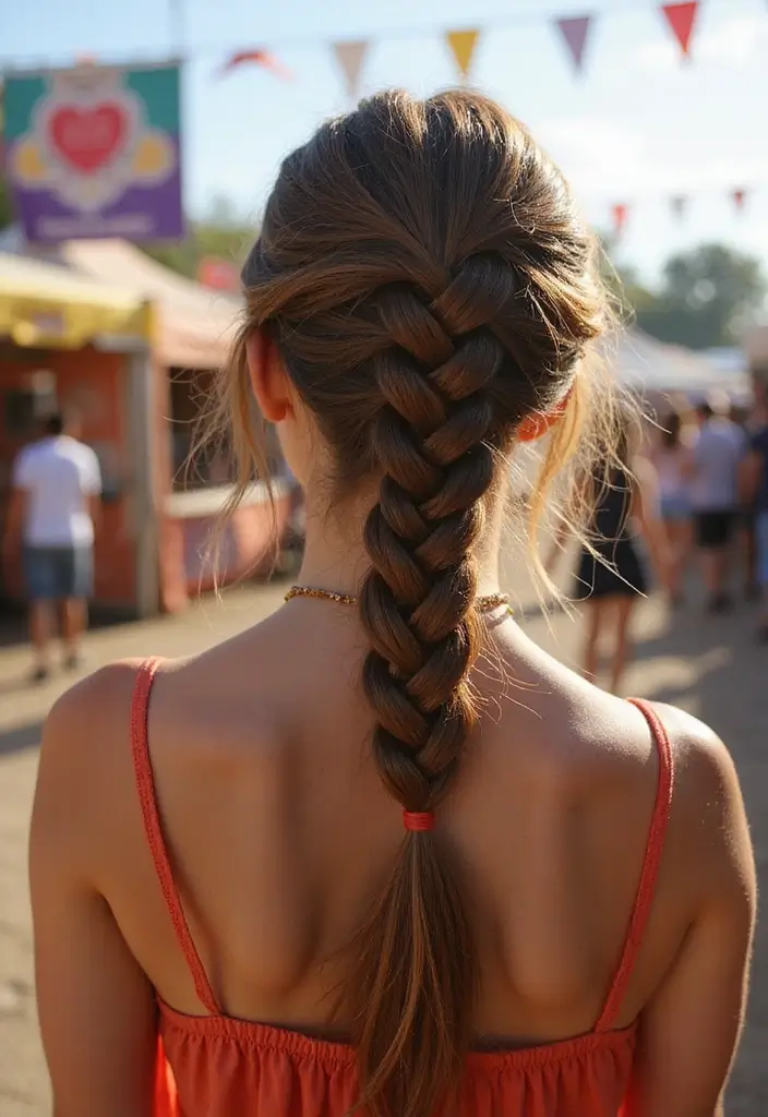 30 Effortless Hairstyles Down for Festivals - 6. Fishtail Braid