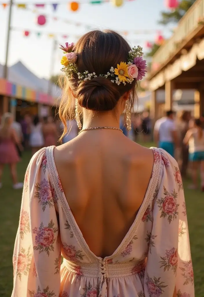 30 Effortless Hairstyles Down for Festivals - 7. Twisted Low Bun