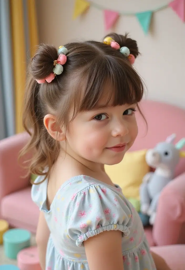 30 Fun Hairstyles for Kids That They’ll Love - 14. Bubble Ponytail
