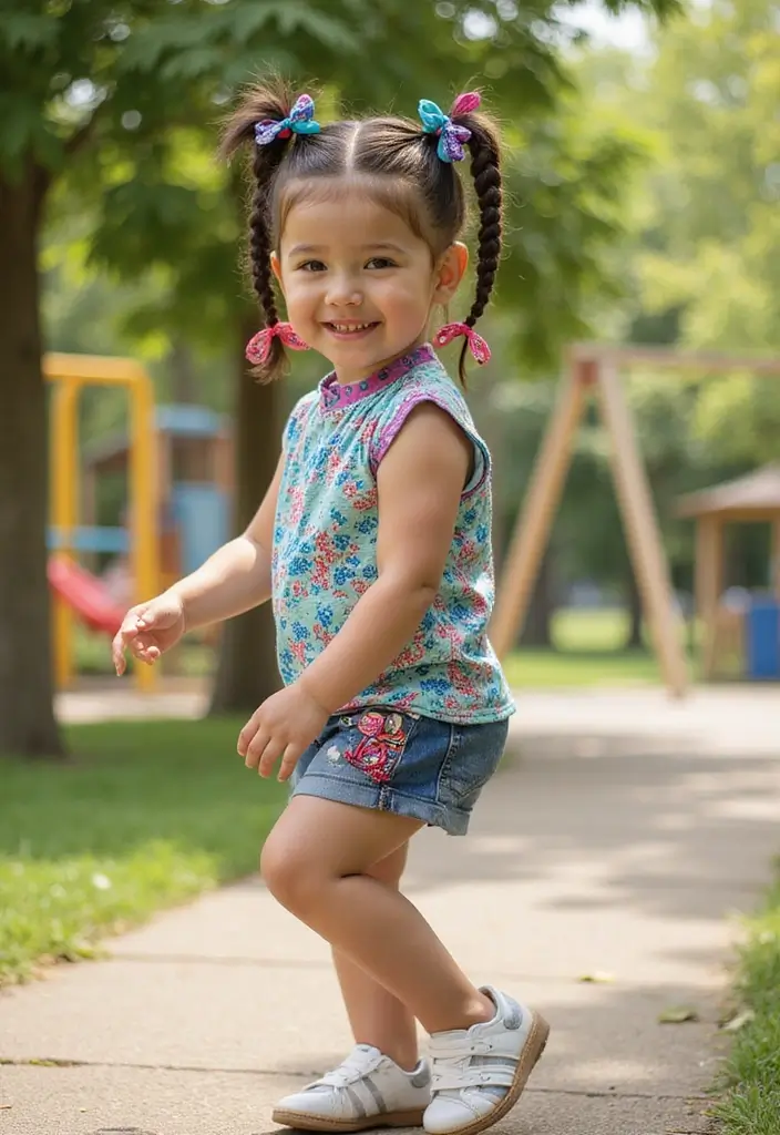 30 Fun Hairstyles for Kids That They’ll Love - 2. Double Dutch Braids