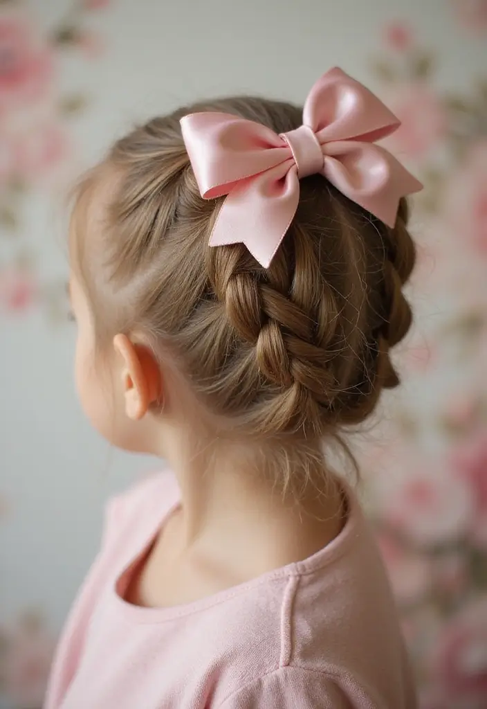 30 Fun Hairstyles for Kids That They’ll Love - 20. Elegant Twist with Bow