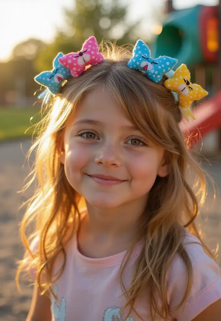 30 Fun Hairstyles for Kids That They’ll Love - 30. Playful Hair Ties