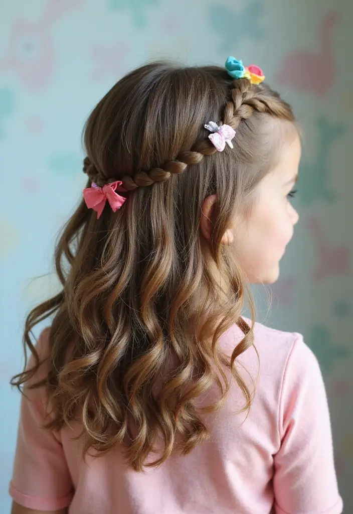 30 Fun Hairstyles for Kids That They’ll Love - 8. Twisted Half-Updo