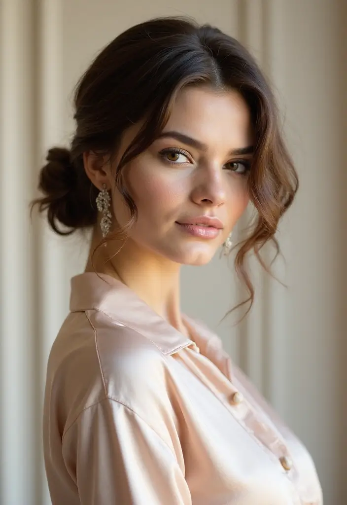 30 Hair Styles Curly Hairstyles That Shine - 15. Sleek Curly Low Bun