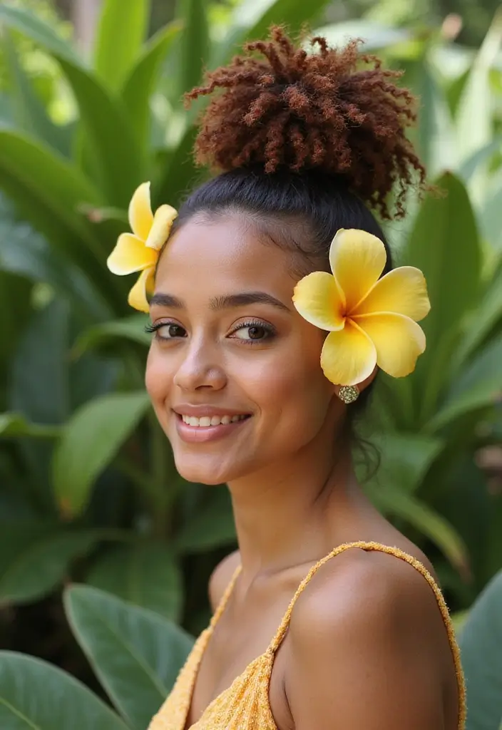 30 Hair Styles Curly Hairstyles That Shine - 7. Pineapple Updo