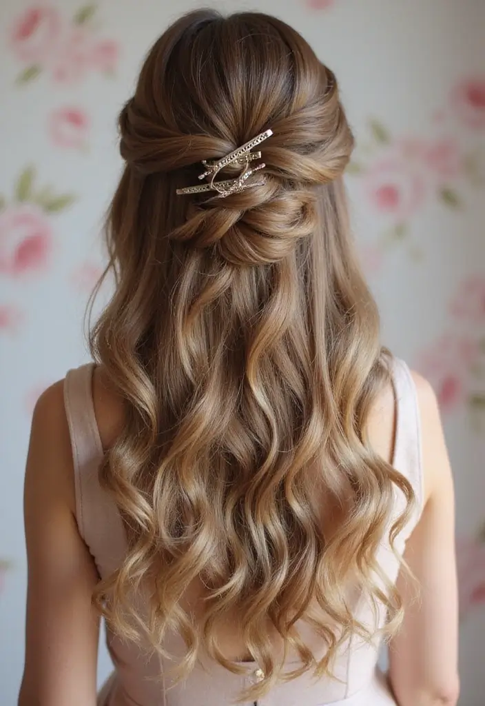 30 Hair Styles for Prom That Will Impress - 6. Half-Up, Half-Down Style