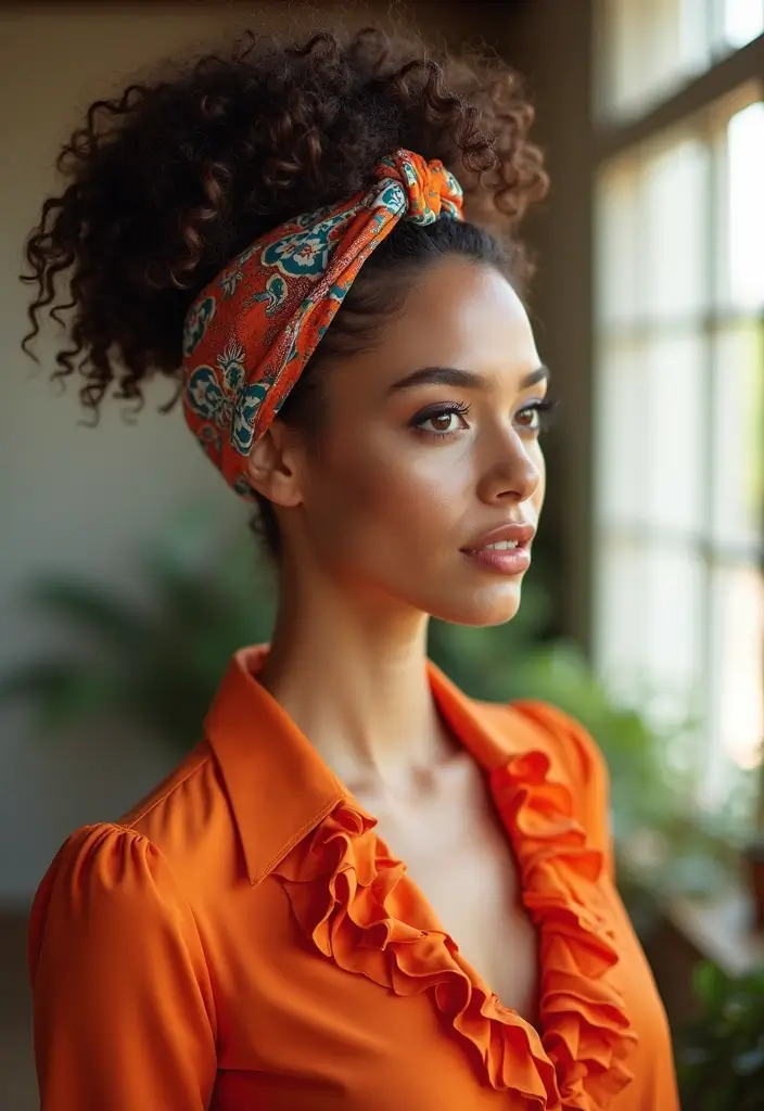 30 Hair Styles with Headbands That Add Flair - 1. The Classic Top Knot with a Twist